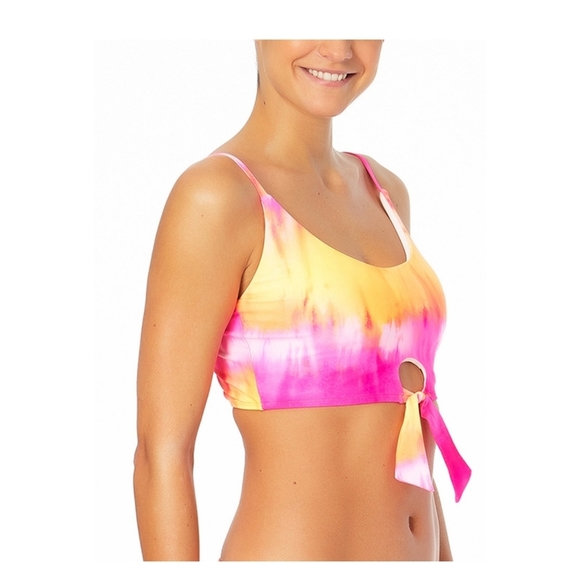 No Boundaries NWT Bunny Tie Longline Pullover Bright Tie Dye Swim Top 739 - Picture 3 of 6